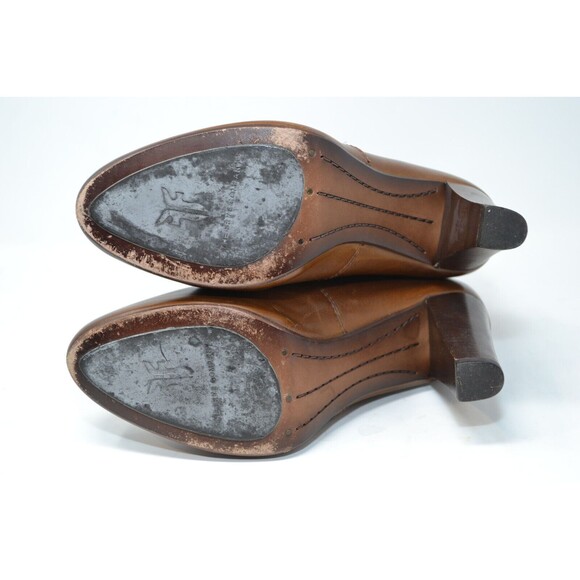 Frye 3476124 Marissa Slouch Heel Boots Size 8.5 M Brown leather‎ Buckle Mid Calf - Picture 12 of 16